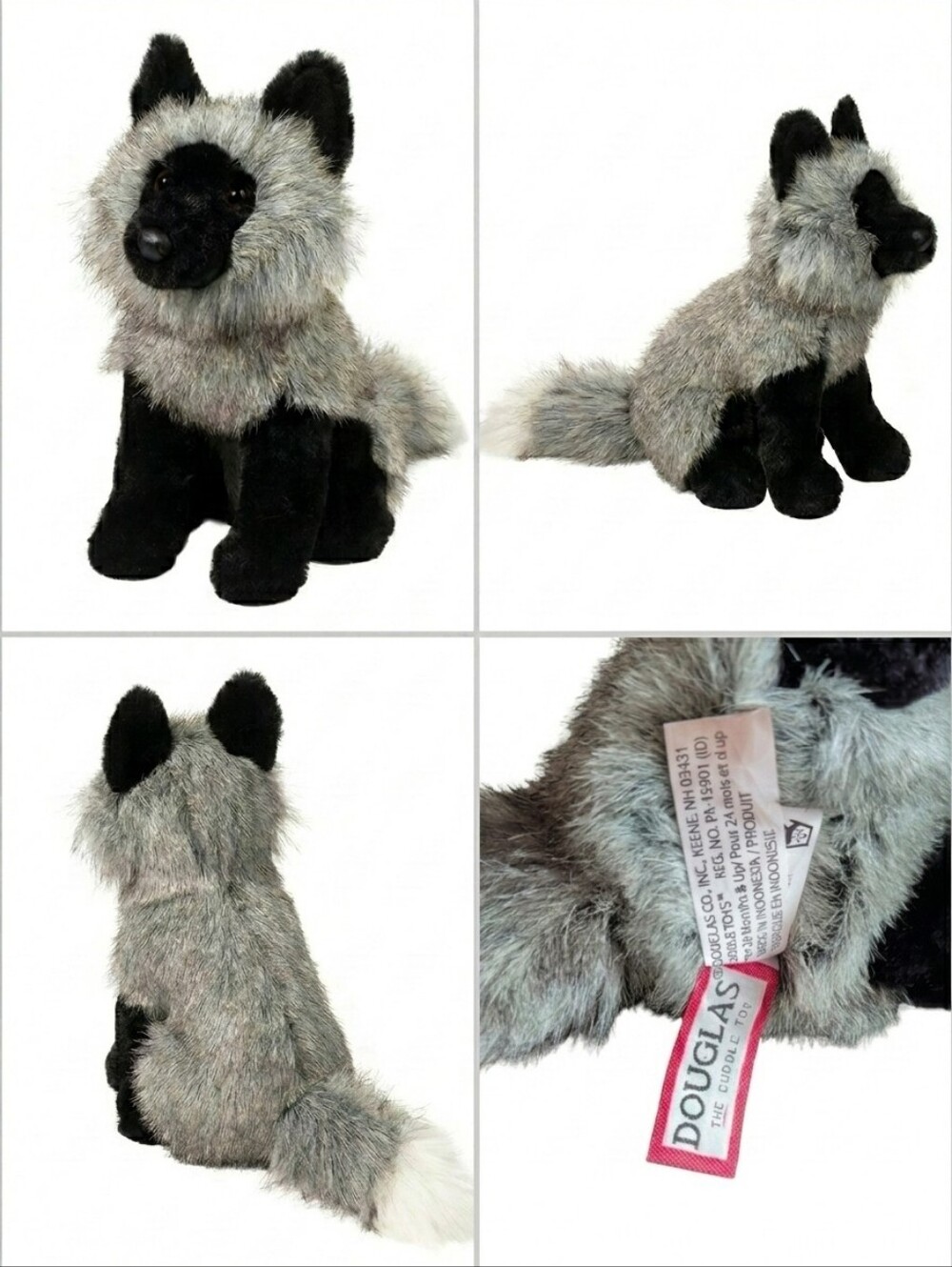 Douglas Artemis Silver Fox 11" Plush Stuffed Animal Retired Collectible HTF